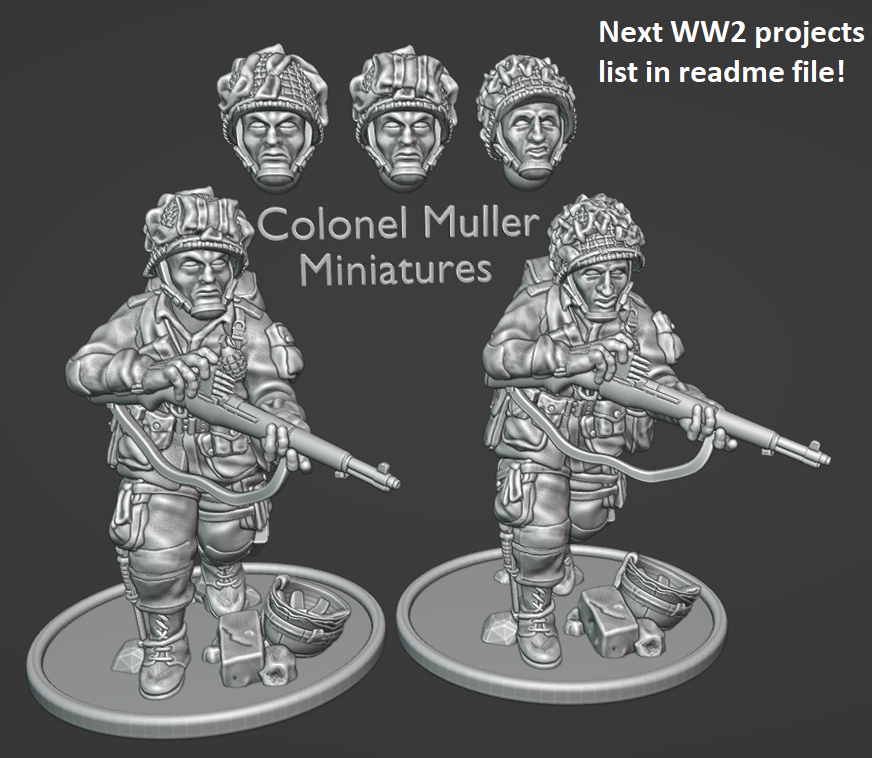 WW2 28mm US PARATROOPER FREE MINIATURE